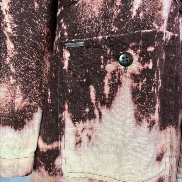 Custom Upcycled Linen Button-Up Shirt with Drawstring Waist and Front Pockets - Picture 8 of 11